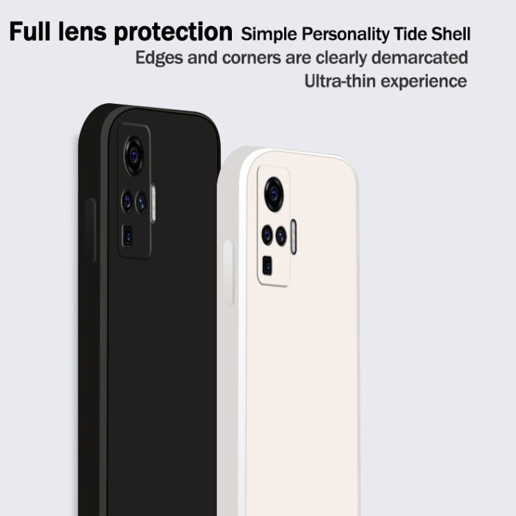 For vivo X50 Pro Solid Color Imitation Liquid Silicone Straight Edge Dropproof Full Coverage Protective Case(Blue) - vivo Cases by buy2fix | Online Shopping UK | buy2fix