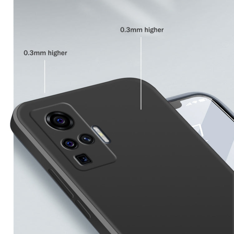 For vivo X50 Pro Solid Color Imitation Liquid Silicone Straight Edge Dropproof Full Coverage Protective Case(Blue) - vivo Cases by buy2fix | Online Shopping UK | buy2fix