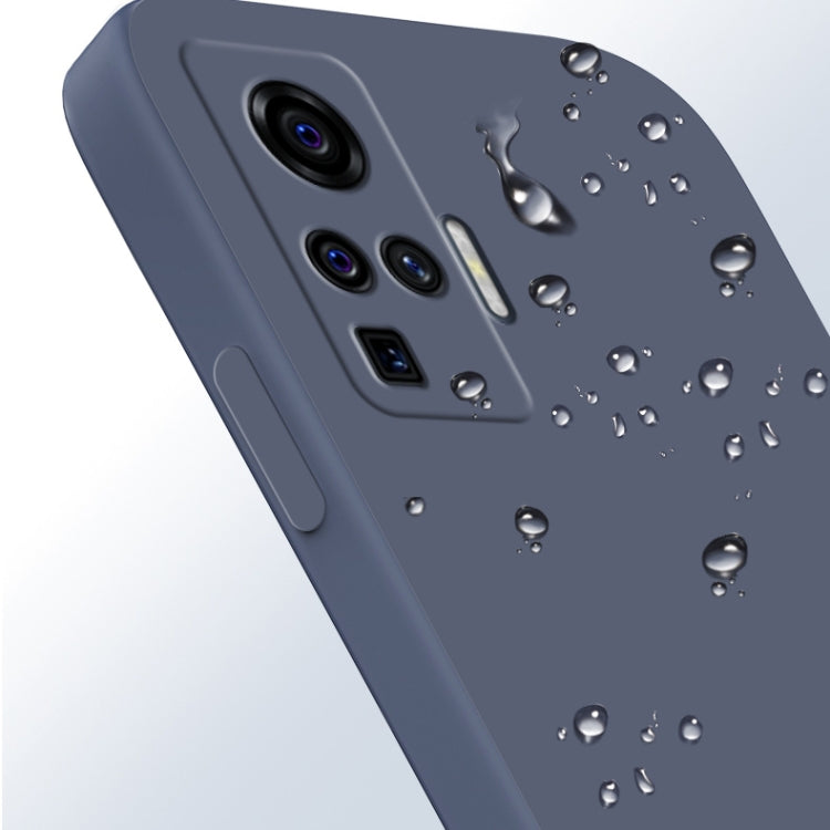 For vivo X50 Pro Solid Color Imitation Liquid Silicone Straight Edge Dropproof Full Coverage Protective Case(Blue) - vivo Cases by buy2fix | Online Shopping UK | buy2fix