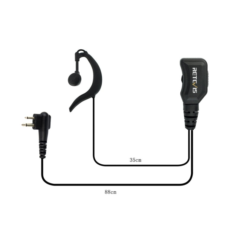 RETEVIS R-111 M Head 2 Pin PTT Adjustable Volume Earphone Microphone for Motorola GP68/GP88/GP300/GP2000 - Microphones & Headsets by RETEVIS | Online Shopping UK | buy2fix