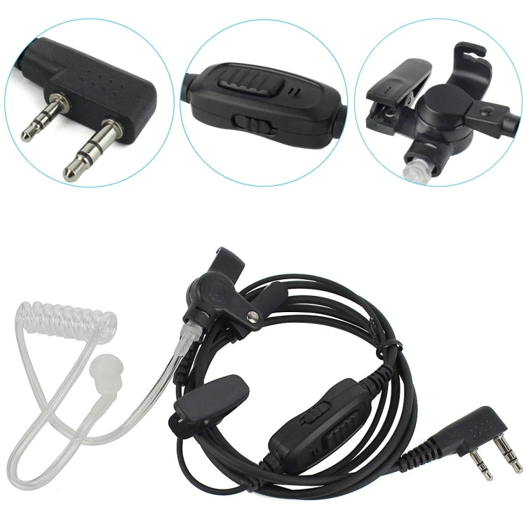 RETEVIS R-112 PTT / VOX Covert Acoustic Tube Earphone Microphone for H-777/RT-5R/RT1/RT2/RT5 by RETEVIS