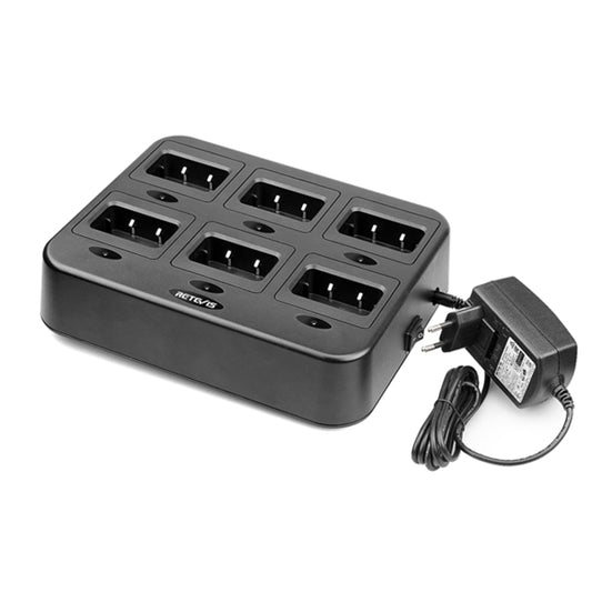 RETEVIS RTC27 Multi-function Six-Way Walkie Talkie Charger for Retevis RT27, EU Plug - Batteries & Chargers by RETEVIS | Online Shopping UK | buy2fix