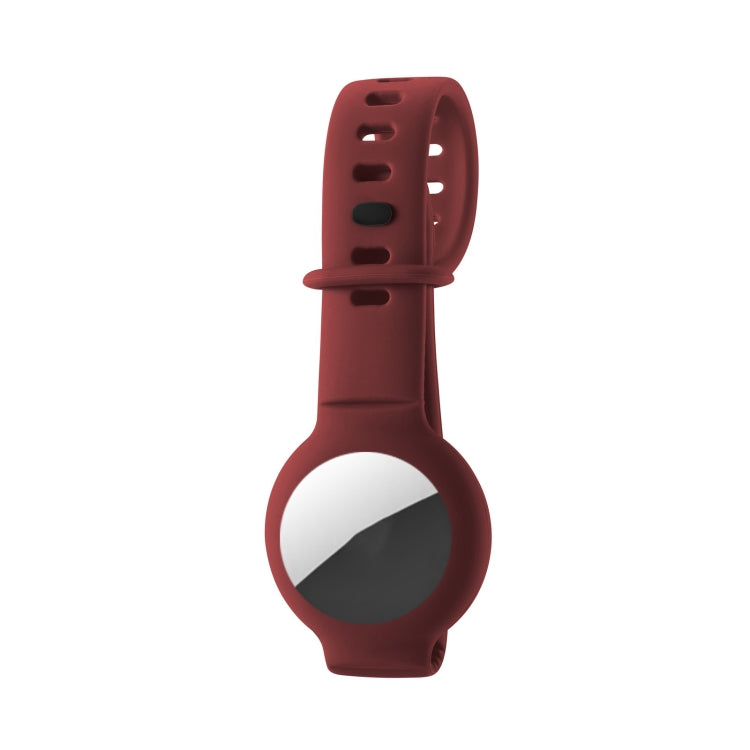 Silicone Anti-scratch Shockproof Protective Cover Soft Case For AirTag(Red Wine) - by buy2fix | Online Shopping UK | buy2fix