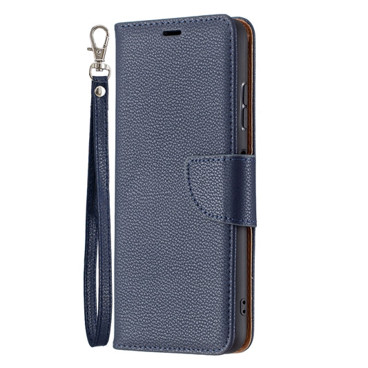 For Samsung Galaxy A22 5G Litchi Texture Pure Color Horizontal Flip Leather Case with Holder & Card Slots & Wallet & Lanyard(Dark Blue) by buy2fix