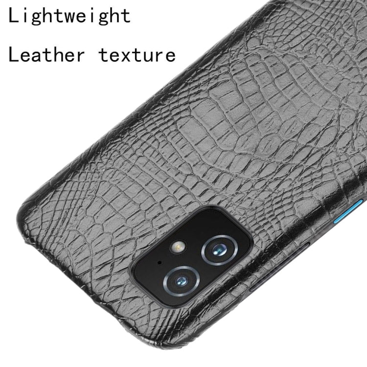 For Asus Zenfone 8 ZS590KS Shockproof Crocodile Texture PC + PU Case(Black) - ASUS Cases by buy2fix | Online Shopping UK | buy2fix