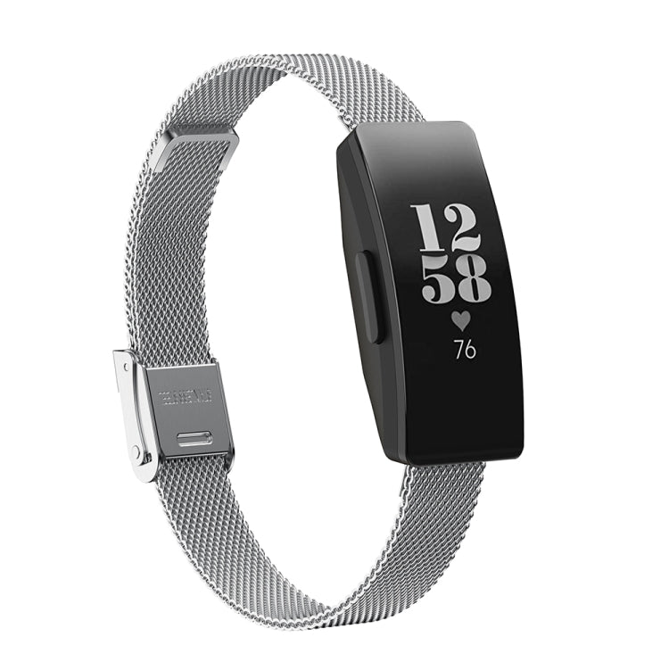 For Fitbit Ace 3 / Inspire 2 Double Insurance Buckle Milanese Watch Band(Silver) - Watch Bands by buy2fix | Online Shopping UK | buy2fix