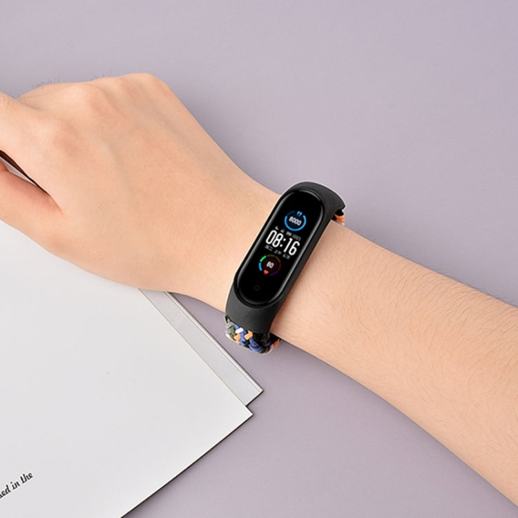 For Xiaomi Mi Band 6 / 5 / 4 / 3 Adjustable Nylon Braided Elasticity Watch Band (Colorful Black) by buy2fix