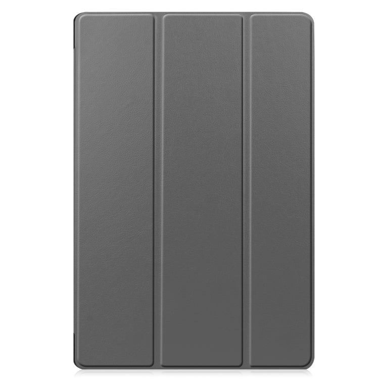 For Samsung Galaxy Tab S7 Lite T730 / T735 / Tab S7 FE T736 Custer Texture Horizontal Flip Leather Case with Three-folding Holder & Sleep / Wake-up Function(Grey) - Other Galaxy Tab PC by buy2fix | Online Shopping UK | buy2fix