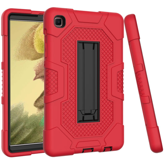 For Samsung Galaxy Tab A7 Lite T220 / T225 Contrast Color Robot Shockproof Silicone + PC Protective Case with Holder(Red Black) by buy2fix