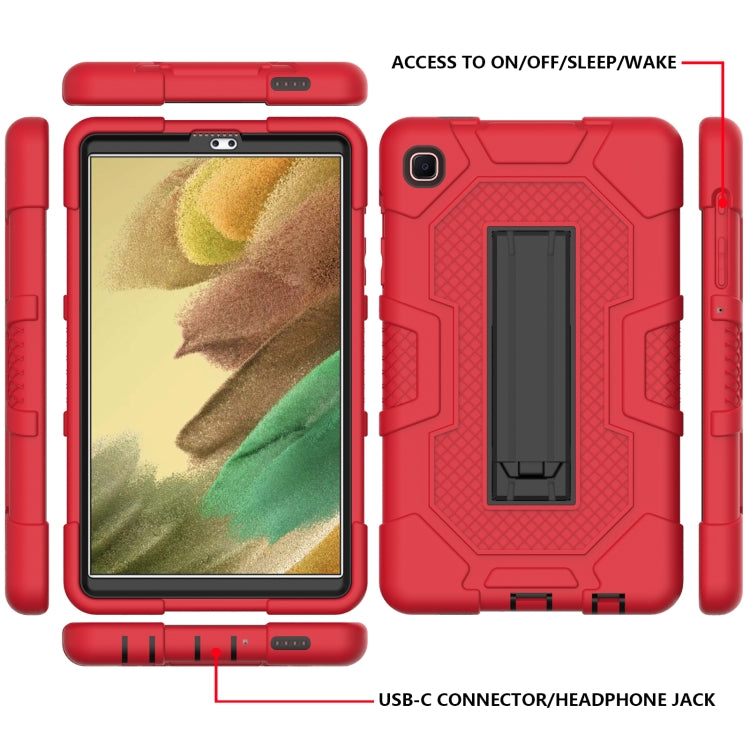 For Samsung Galaxy Tab A7 Lite T220 / T225 Contrast Color Robot Shockproof Silicone + PC Protective Case with Holder(Red Black) - Tab A7 Lite T220 / T225 by buy2fix | Online Shopping UK | buy2fix