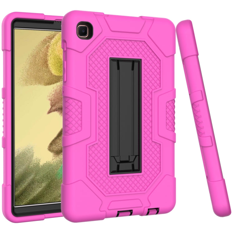 For Samsung Galaxy Tab A7 Lite T220 / T225 Contrast Color Robot Shockproof Silicone + PC Protective Case with Holder(Rose Red Black) - Tab A7 Lite T220 / T225 by buy2fix | Online Shopping UK | buy2fix
