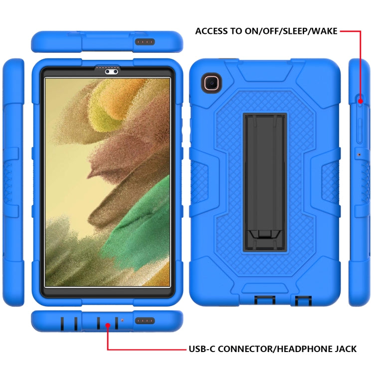 For Samsung Galaxy Tab A7 Lite T220 / T225 Contrast Color Robot Shockproof Silicone + PC Protective Case with Holder(Dark Blue Black) - Tab A7 Lite T220 / T225 by buy2fix | Online Shopping UK | buy2fix