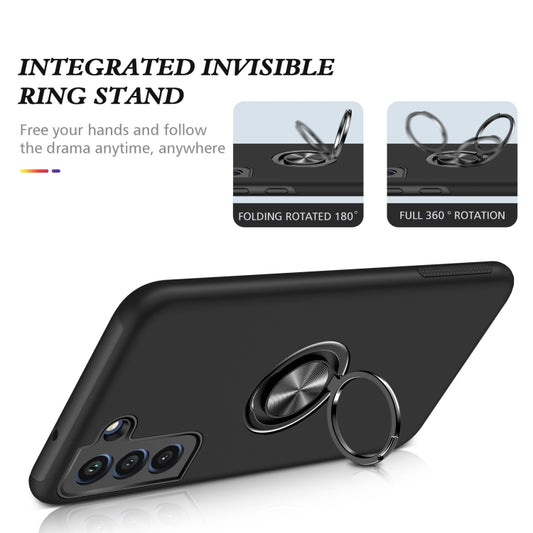 For Samsung Galaxy S21 FE PC + TPU Shockproof Magnetic Protective Case with Invisible Ring Holder(Black) by buy2fix