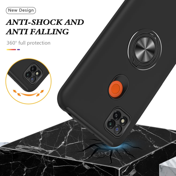 For Xiaomi Redmi 9C PC + TPU Shockproof Magnetic Protective Case with Invisible Ring Holder(Black) - Xiaomi Cases by buy2fix | Online Shopping UK | buy2fix