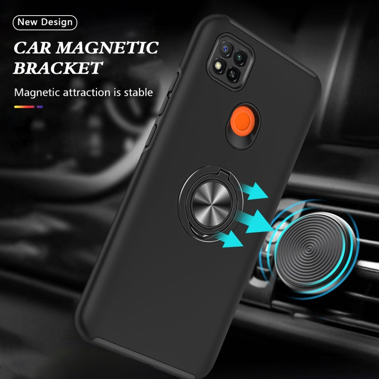 For Xiaomi Redmi 9C PC + TPU Shockproof Magnetic Protective Case with Invisible Ring Holder(Black) - Xiaomi Cases by buy2fix | Online Shopping UK | buy2fix