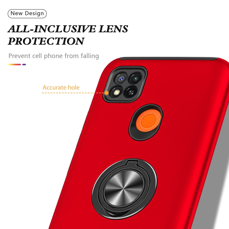 For Xiaomi Redmi 9C PC + TPU Shockproof Magnetic Protective Case with Invisible Ring Holder(Red) - Xiaomi Cases by buy2fix | Online Shopping UK | buy2fix