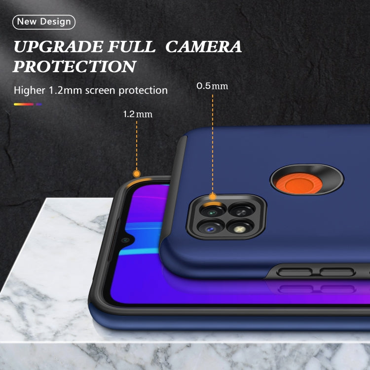 For Xiaomi Redmi 9C PC + TPU Shockproof Magnetic Protective Case with Invisible Ring Holder(Blue) - Xiaomi Cases by buy2fix | Online Shopping UK | buy2fix
