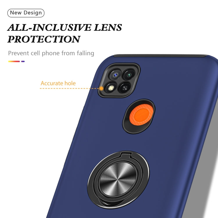 For Xiaomi Redmi 9C PC + TPU Shockproof Magnetic Protective Case with Invisible Ring Holder(Blue) - Xiaomi Cases by buy2fix | Online Shopping UK | buy2fix