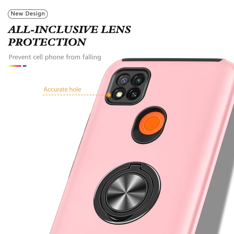 For Xiaomi Redmi 9C PC + TPU Shockproof Magnetic Protective Case with Invisible Ring Holder(Rose Gold) - Xiaomi Cases by buy2fix | Online Shopping UK | buy2fix