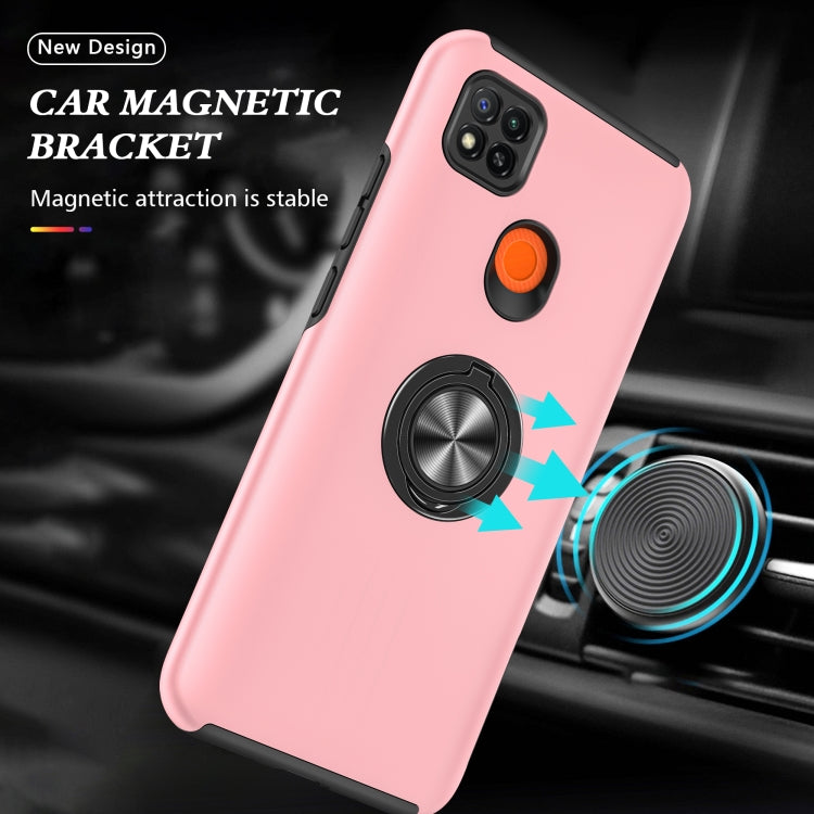 For Xiaomi Redmi 9C PC + TPU Shockproof Magnetic Protective Case with Invisible Ring Holder(Rose Gold) - Xiaomi Cases by buy2fix | Online Shopping UK | buy2fix