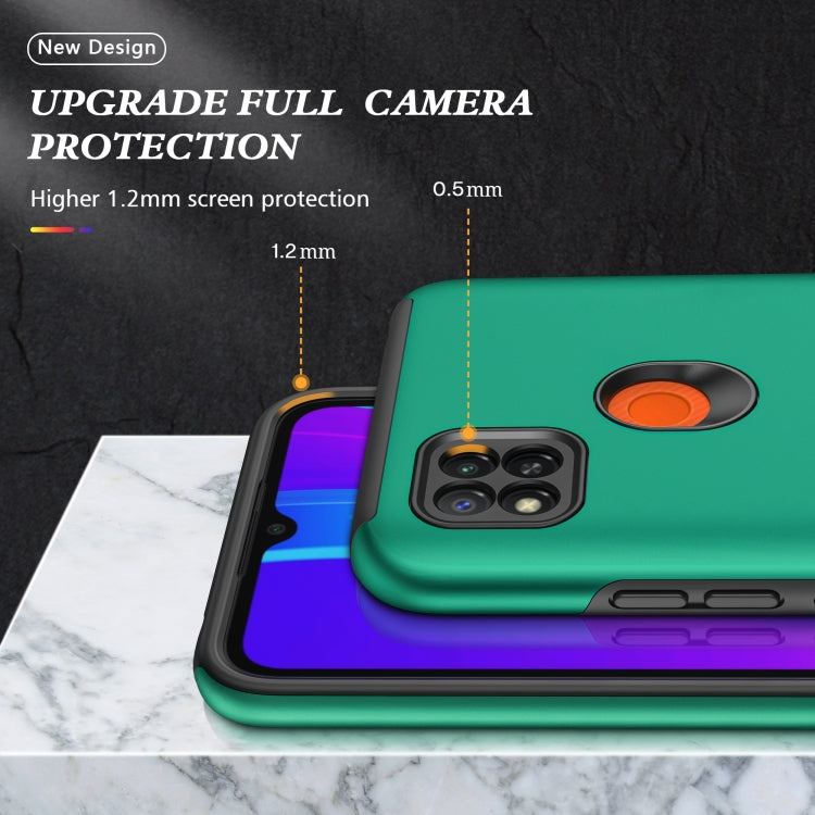 For Xiaomi Redmi 9C PC + TPU Shockproof Magnetic Protective Case with Invisible Ring Holder(Dark Green) - Xiaomi Cases by buy2fix | Online Shopping UK | buy2fix