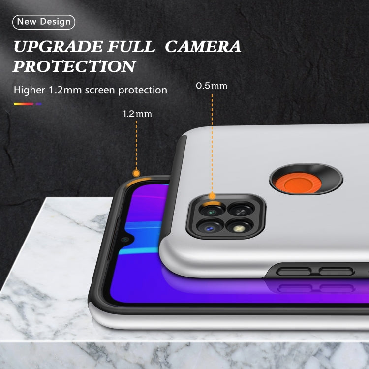 For Xiaomi Redmi 9C PC + TPU Shockproof Magnetic Protective Case with Invisible Ring Holder(Silver) - Xiaomi Cases by buy2fix | Online Shopping UK | buy2fix