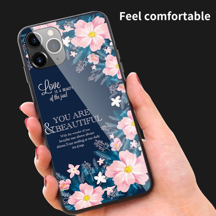For iPhone 11 Colorful Painted Glass Case(Golden Love) - iPhone 11 Cases by buy2fix | Online Shopping UK | buy2fix