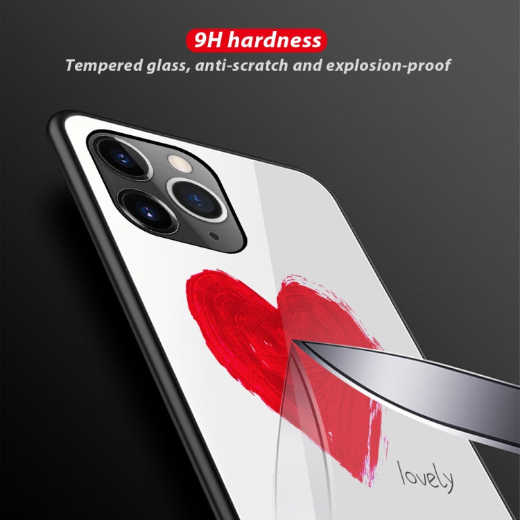 For iPhone 11 Colorful Painted Glass Case(Golden Love) - iPhone 11 Cases by buy2fix | Online Shopping UK | buy2fix