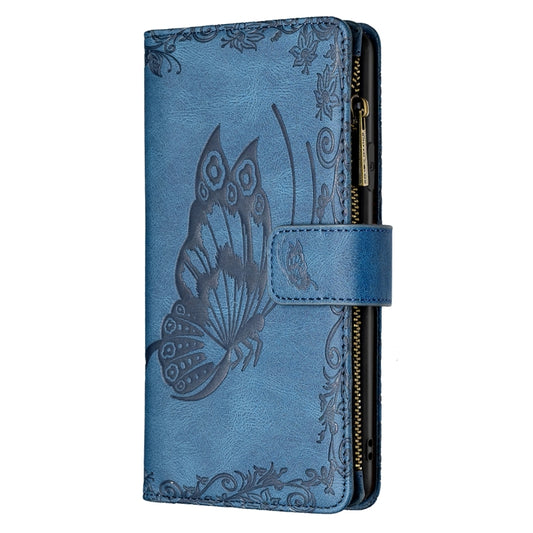 For iPhone 11 Flying Butterfly Embossing Pattern Zipper Horizontal Flip Leather Case with Holder & Card Slots & Wallet(Blue) by buy2fix