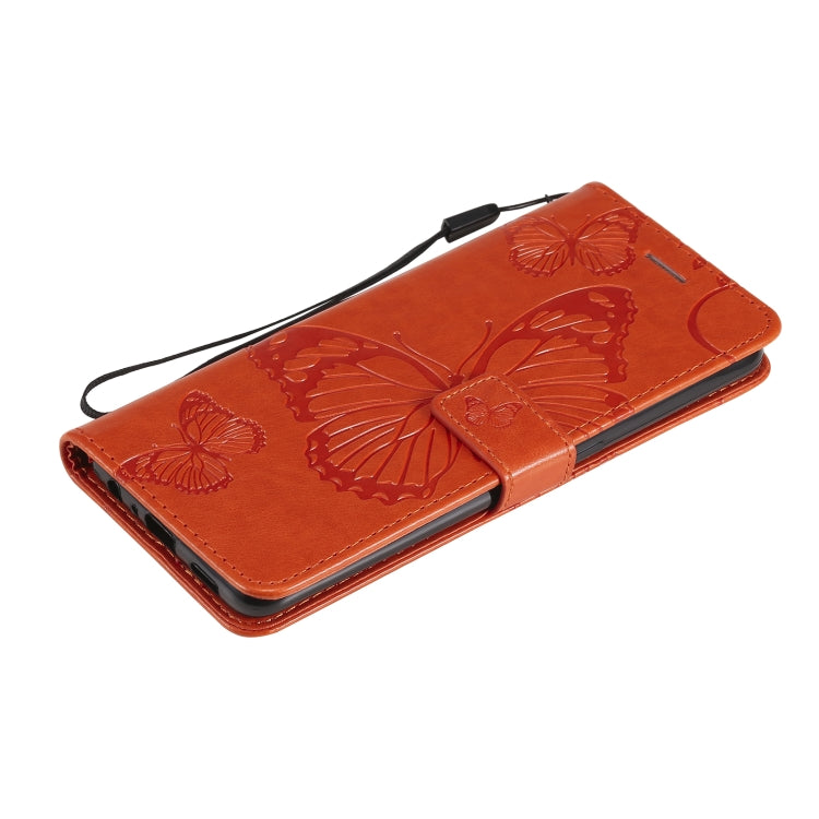 For OPPO A94 5G / F19 Pro / Reno 5F Pressed Printing Butterfly Pattern Horizontal Flip PU Leather Case with Holder & Card Slots & Wallet & Lanyard(Orange) by buy2fix