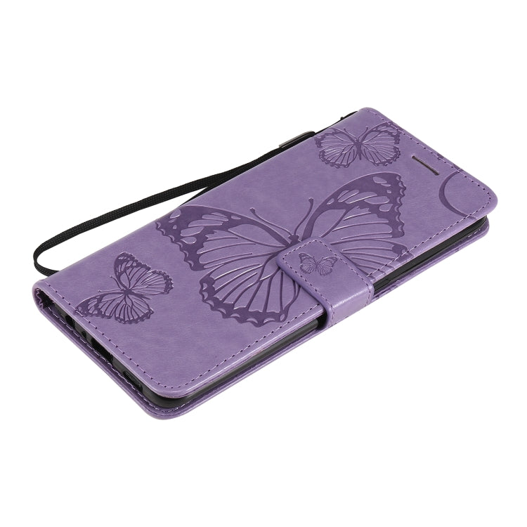 For OPPO A94 5G / F19 Pro / Reno 5F Pressed Printing Butterfly Pattern Horizontal Flip PU Leather Case with Holder & Card Slots & Wallet & Lanyard(Purple) by buy2fix