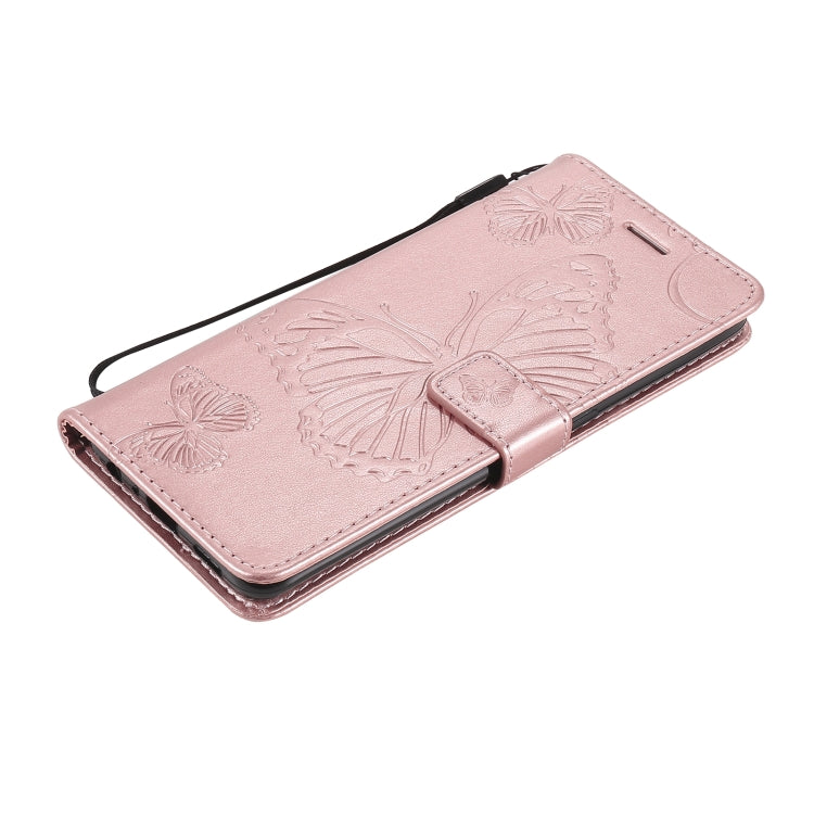 For OPPO A94 5G / F19 Pro / Reno 5F Pressed Printing Butterfly Pattern Horizontal Flip PU Leather Case with Holder & Card Slots & Wallet & Lanyard(Rose Gold) by buy2fix