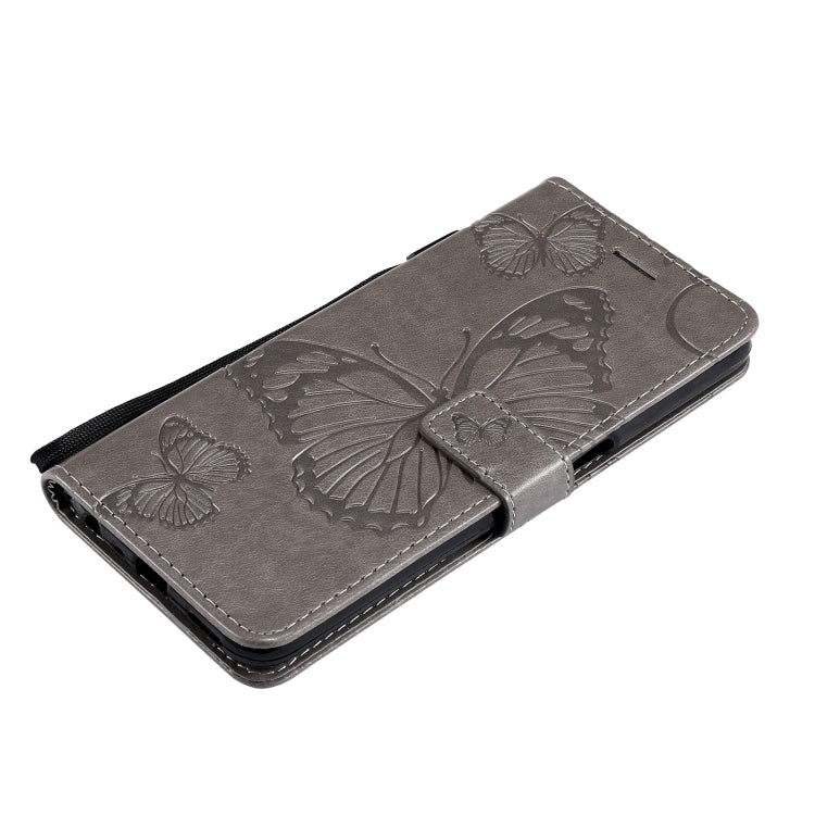 For OPPO A93 5G / A74 5G Pressed Printing Butterfly Pattern Horizontal Flip PU Leather Case with Holder & Card Slots & Wallet & Lanyard(Gray) by buy2fix