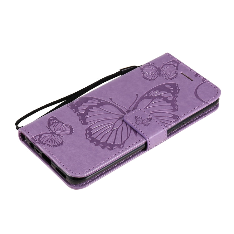 For OPPO Realme 8 Pro / Realme 8 Pressed Printing Butterfly Pattern Horizontal Flip PU Leather Case with Holder & Card Slots & Wallet & Lanyard(Purple) by buy2fix