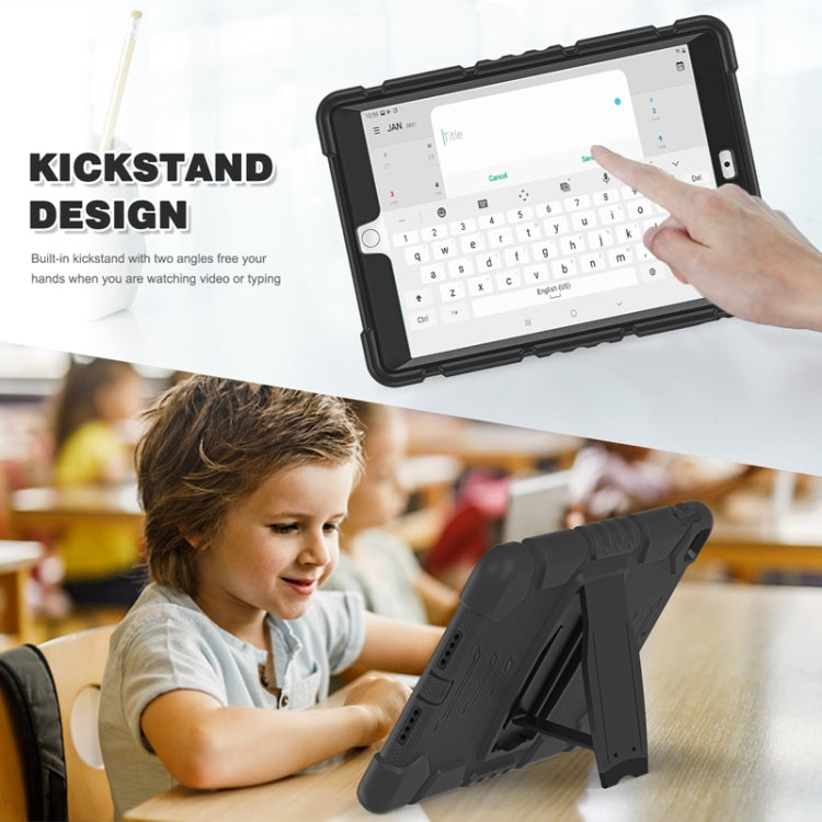 For iPad 10.2 2021 / 2020 / 2019 3-Layer Protection Screen Frame + PC + Silicone Shockproof Combination Case with Holder(Black+Black) - iPad 10.2 Cases by buy2fix | Online Shopping UK | buy2fix