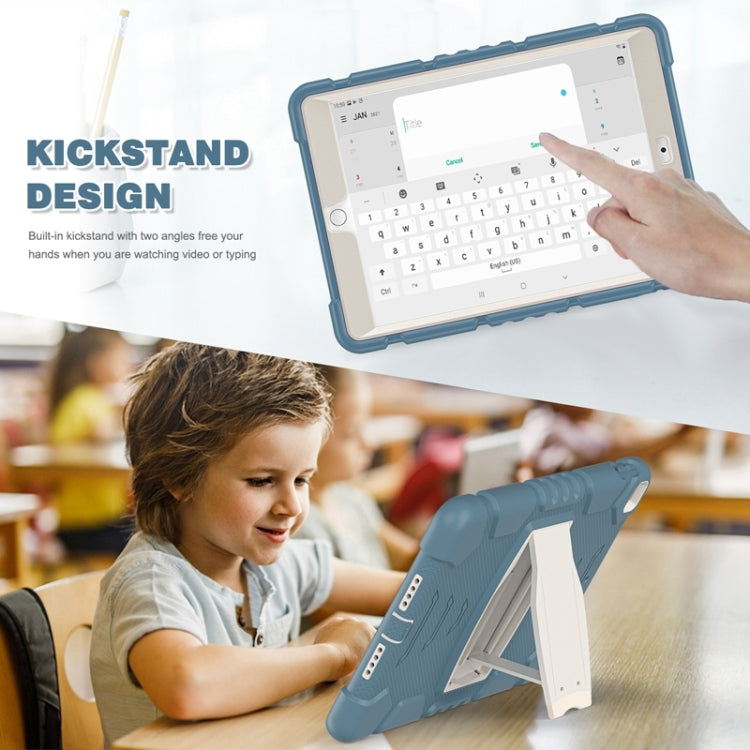 For iPad 10.2 2021 / 2020 / 2019 3-Layer Protection Screen Frame + PC + Silicone Shockproof Combination Case with Holder(Cornflower Blue) by buy2fix