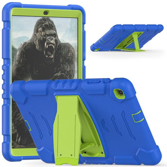 For Samsung Galaxy Tab A 10.1 (2019) T510 3-Layer Protection Screen Frame + PC + Silicone Shockproof Combination Case with Holder(Blue+Lime) by buy2fix