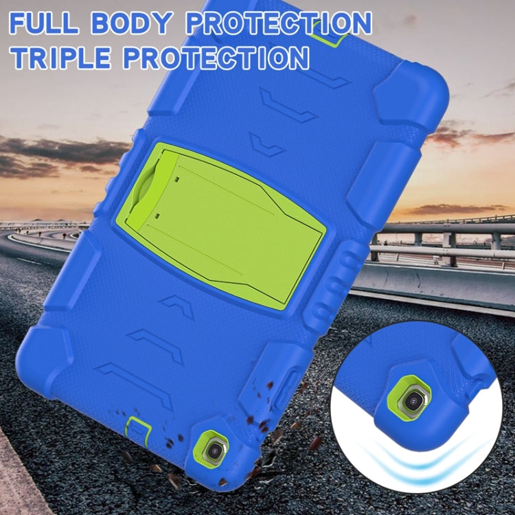 For Samsung Galaxy Tab A 10.1 (2019) T510 3-Layer Protection Screen Frame + PC + Silicone Shockproof Combination Case with Holder(Blue+Lime) - Tab A 10.1 (2019) T510 / T515 by buy2fix | Online Shopping UK | buy2fix