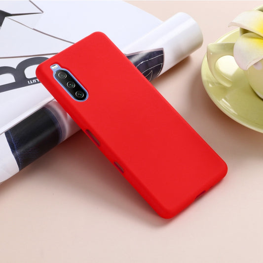 For Sony Xperia 10 III Pure Color Liquid Silicone Shockproof Full Coverage Case(Red) by buy2fix