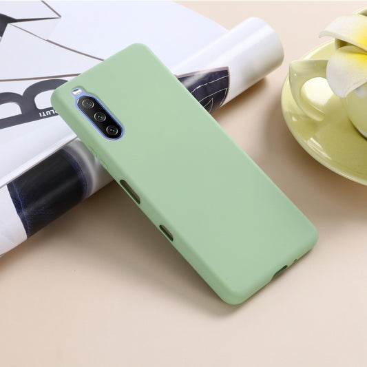 For Sony Xperia 10 III Pure Color Liquid Silicone Shockproof Full Coverage Case(Green) by buy2fix