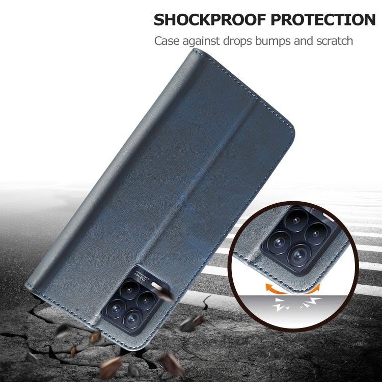 For OPPO Realme 8 / 8 Pro LC.IMEEKE Calf Texture Horizontal Flip Leather Case, with Holder & Card Slots & Wallet(Blue) by LC.IMEEKE