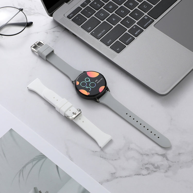 20mm T-shaped Buckle Silicone Watch Band(White) - 20mm Bands by buy2fix | Online Shopping UK | buy2fix