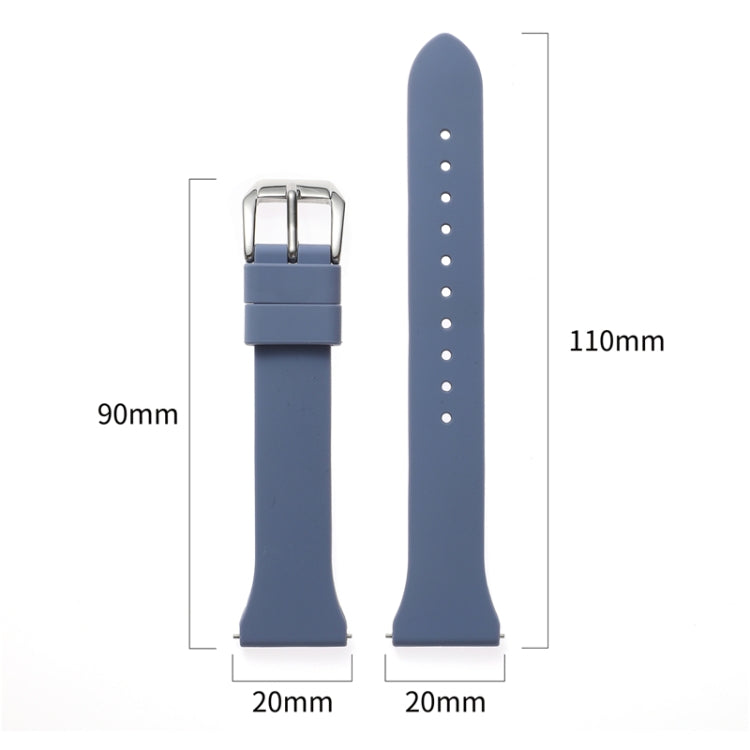 20mm T-shaped Buckle Silicone Watch Band(White) - 20mm Bands by buy2fix | Online Shopping UK | buy2fix
