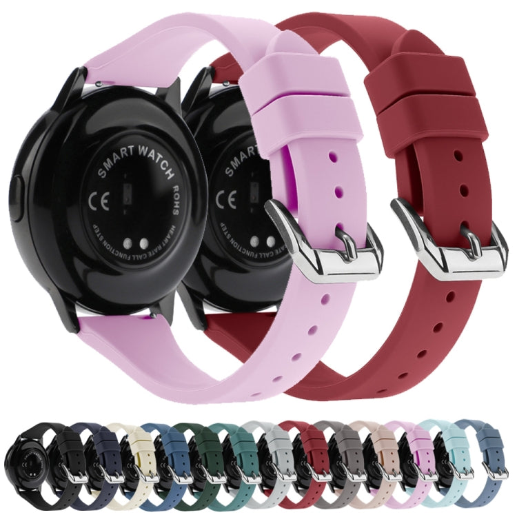 20mm T-shaped Buckle Silicone Watch Band(Lavender Grey) by buy2fix