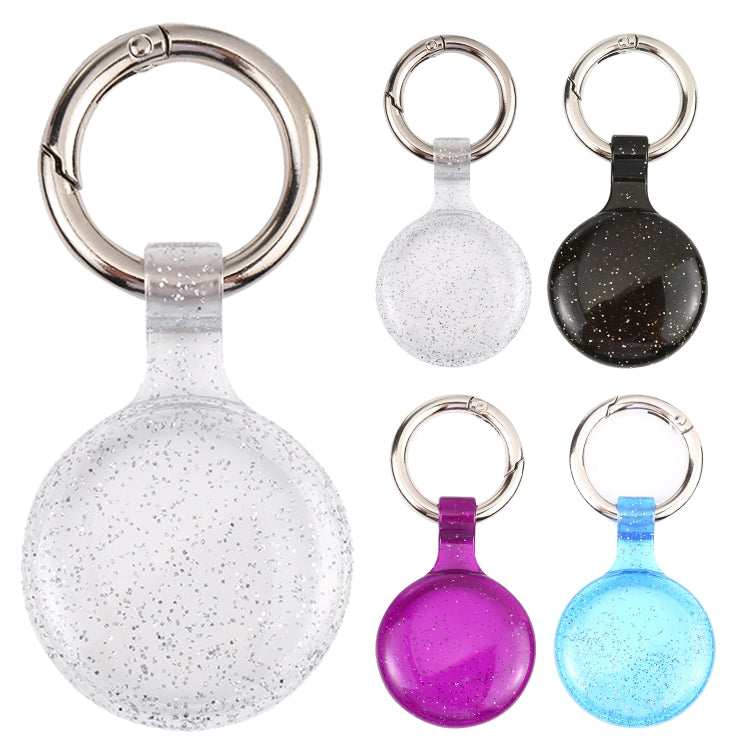Anti-scratch Clear TPU Shockproof Protective Cover Case with Keychain Hook Loop For AirTag( Glitter Powder Transparent) - Key Chain Series by MOMAX | Online Shopping UK | buy2fix