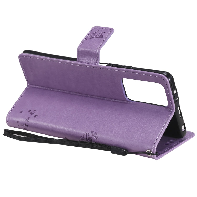For Xiaomi Redmi Note 10 Pro Tree & Cat Pattern Pressed Printing Horizontal Flip PU Leather Case with Holder & Card Slots & Wallet & Lanyard(Light Purple) - Xiaomi Cases by buy2fix | Online Shopping UK | buy2fix