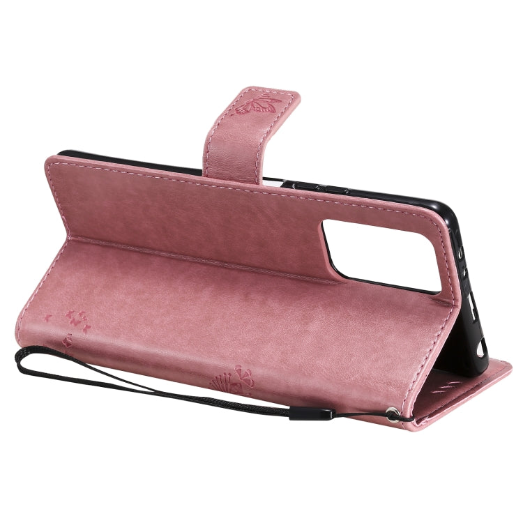 For Xiaomi Redmi Note 10 Pro Tree & Cat Pattern Pressed Printing Horizontal Flip PU Leather Case with Holder & Card Slots & Wallet & Lanyard(Pink) - Xiaomi Cases by buy2fix | Online Shopping UK | buy2fix