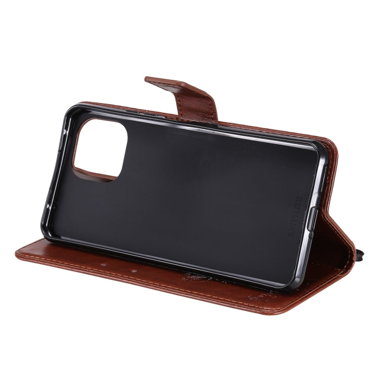 For Xiaomi Mi 11 Lite 5G Tree & Cat Pattern Pressed Printing Horizontal Flip PU Leather Case with Holder & Card Slots & Wallet & Lanyard(Coffee) by Diaobaolee