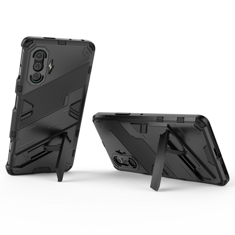 For Xiaomi Redmi K40 Gaming Punk Armor 2 in 1 PC + TPU Shockproof Case with Invisible Holder(Black) - Xiaomi Cases by buy2fix | Online Shopping UK | buy2fix
