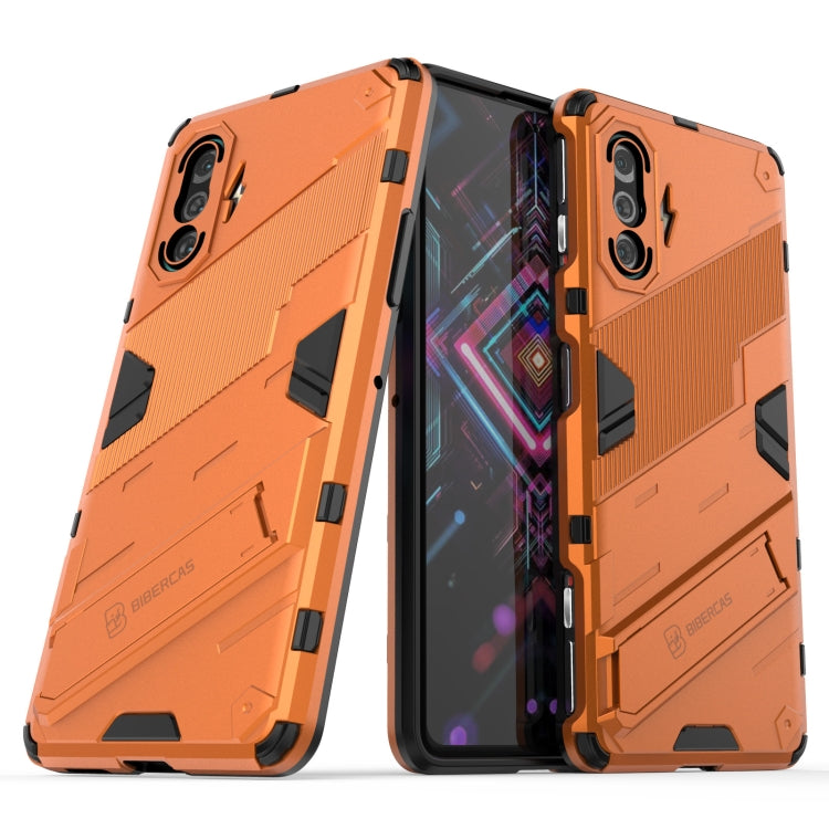 For Xiaomi Redmi K40 Gaming Punk Armor 2 in 1 PC + TPU Shockproof Case with Invisible Holder(Orange) - Xiaomi Cases by buy2fix | Online Shopping UK | buy2fix